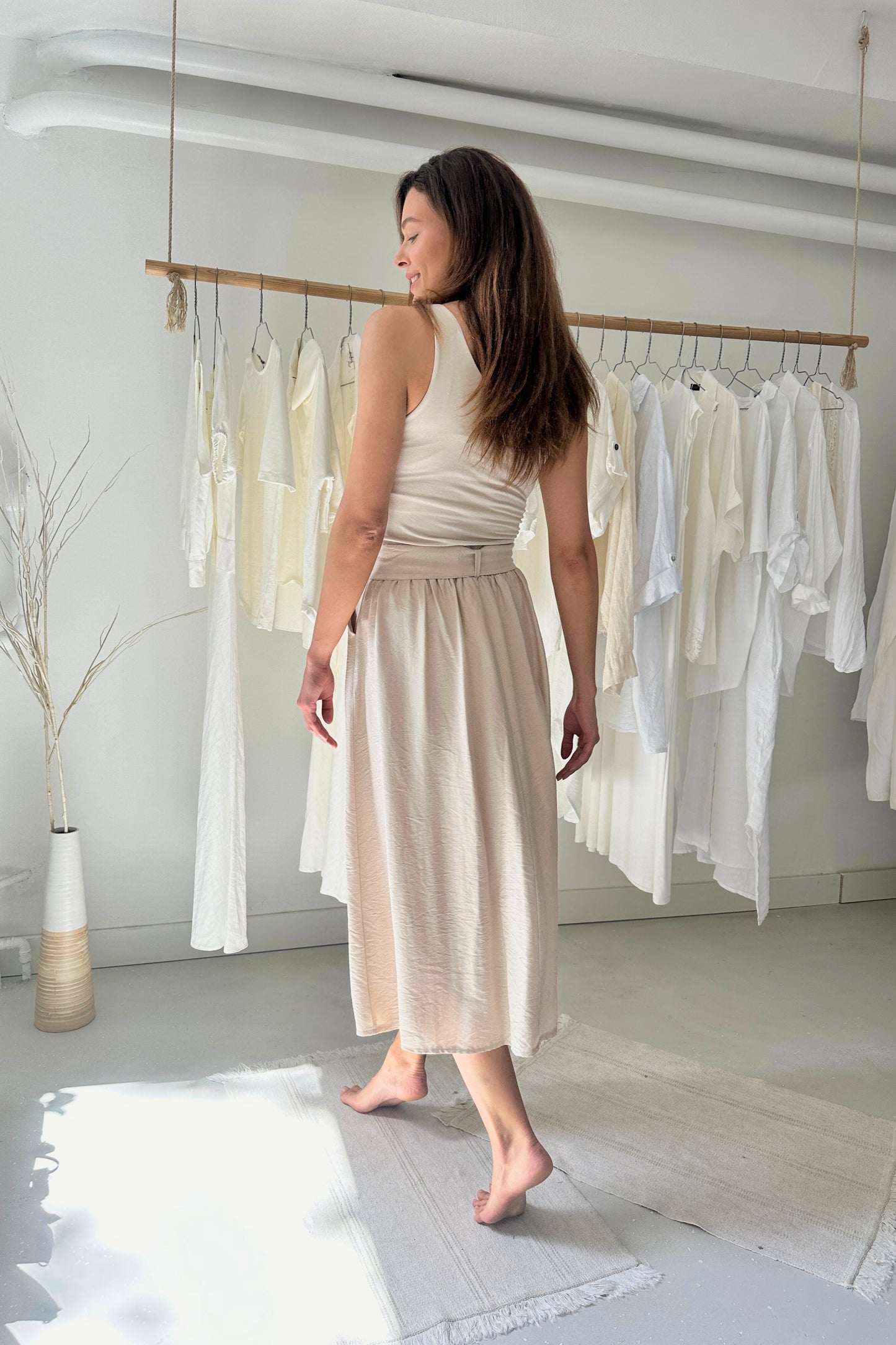 Lenge szoknya - homokszín