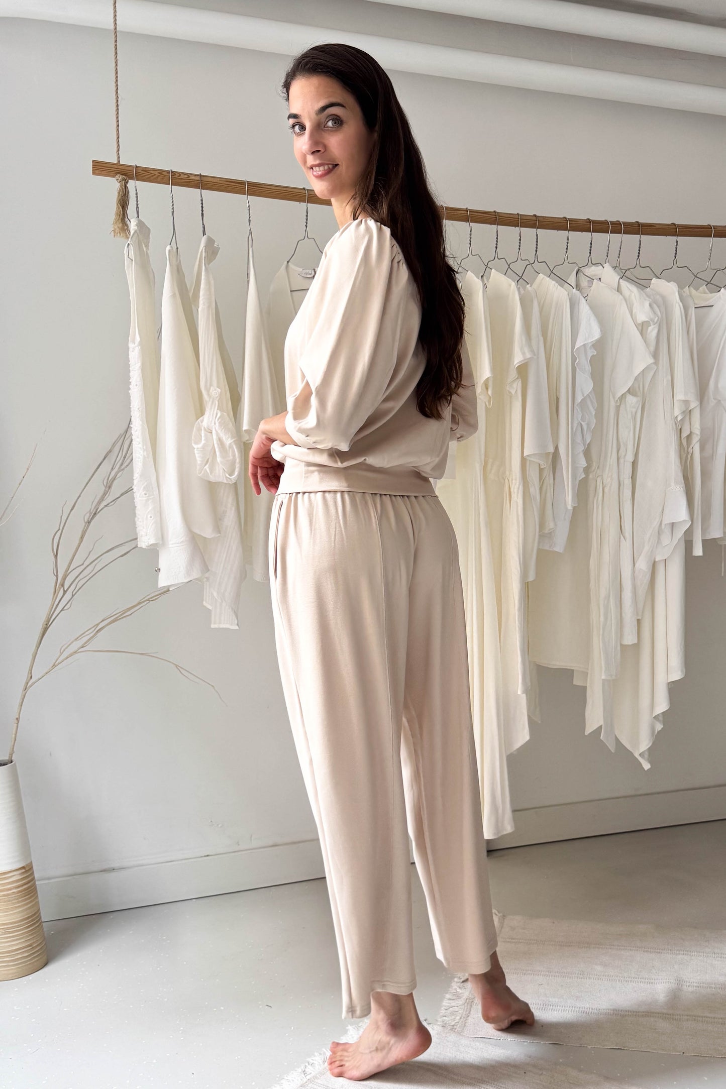 Bézs nadrág/felső szett