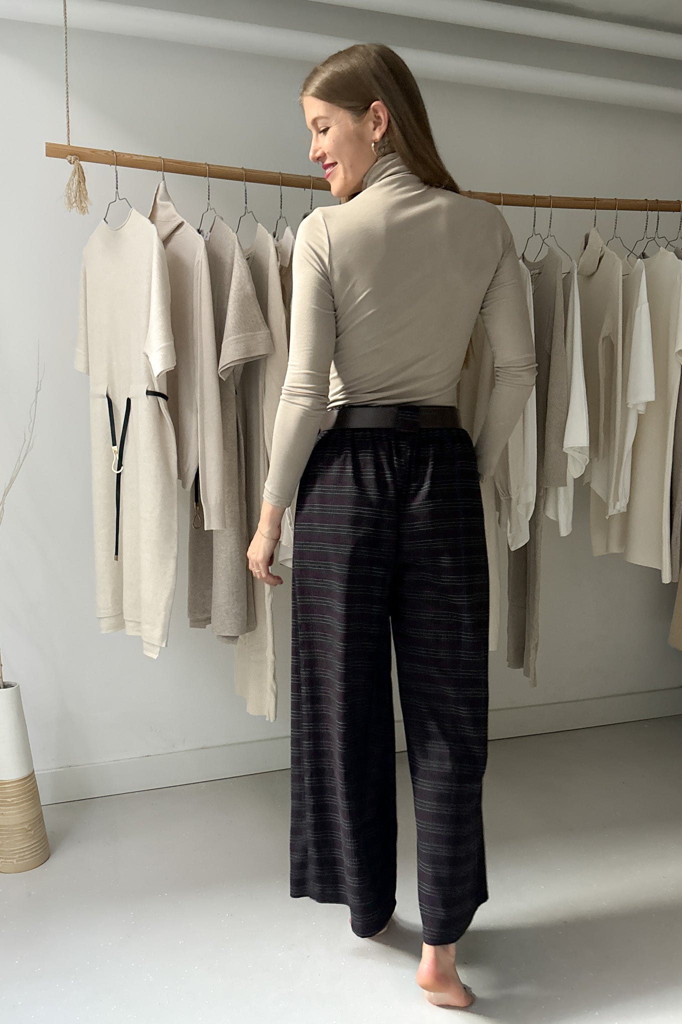 Checked pants - purple