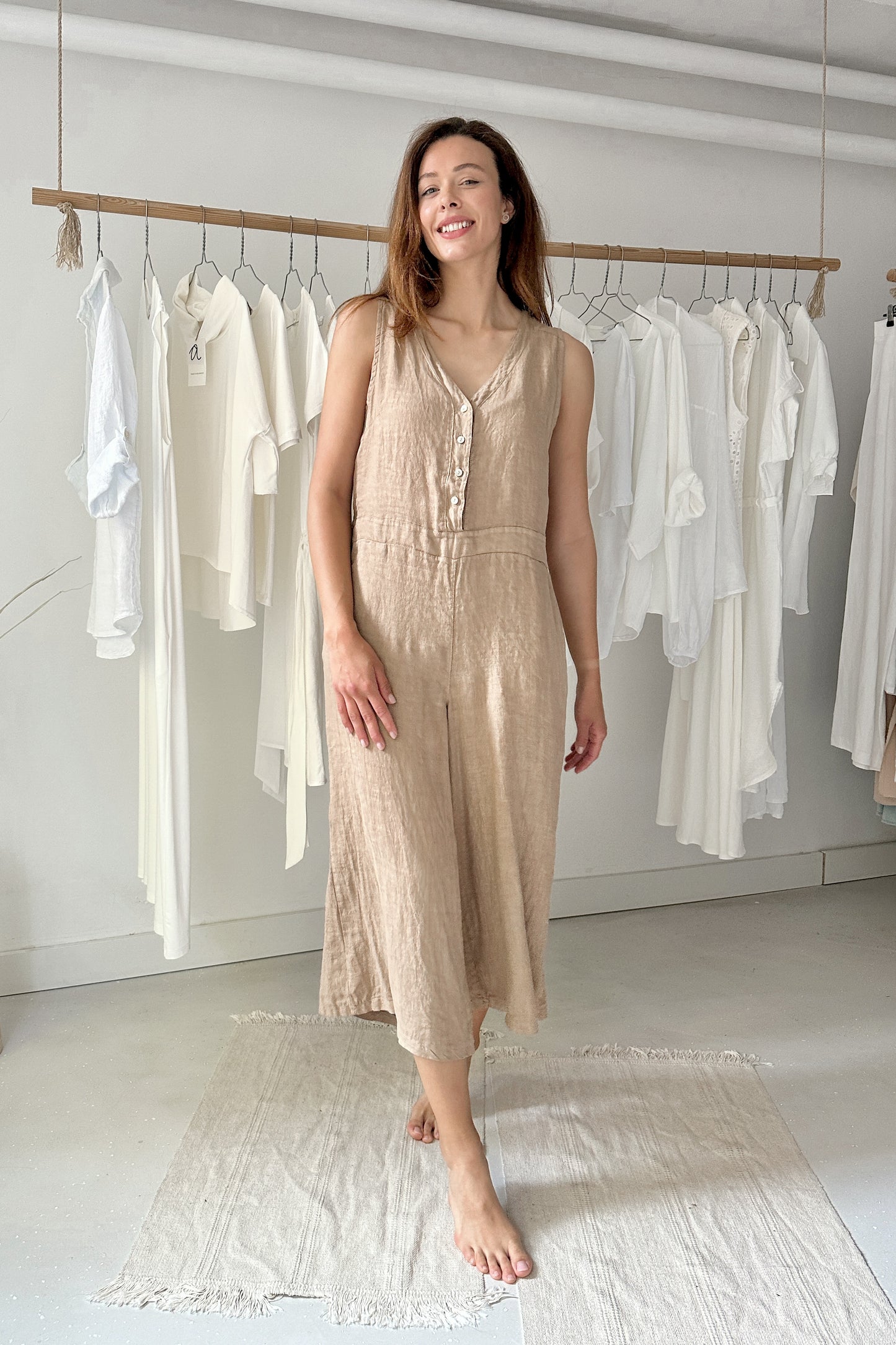 Linen overalls