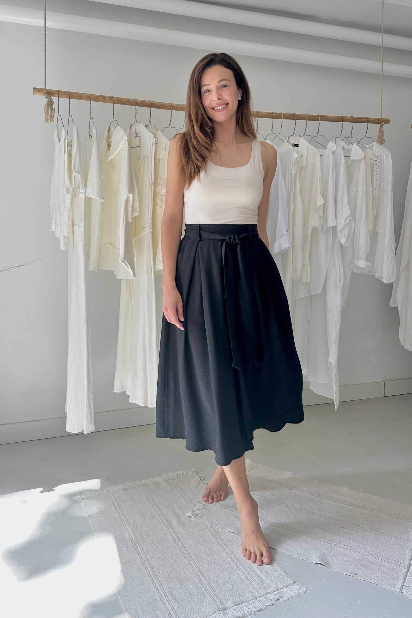 Lenge szoknya - fekete