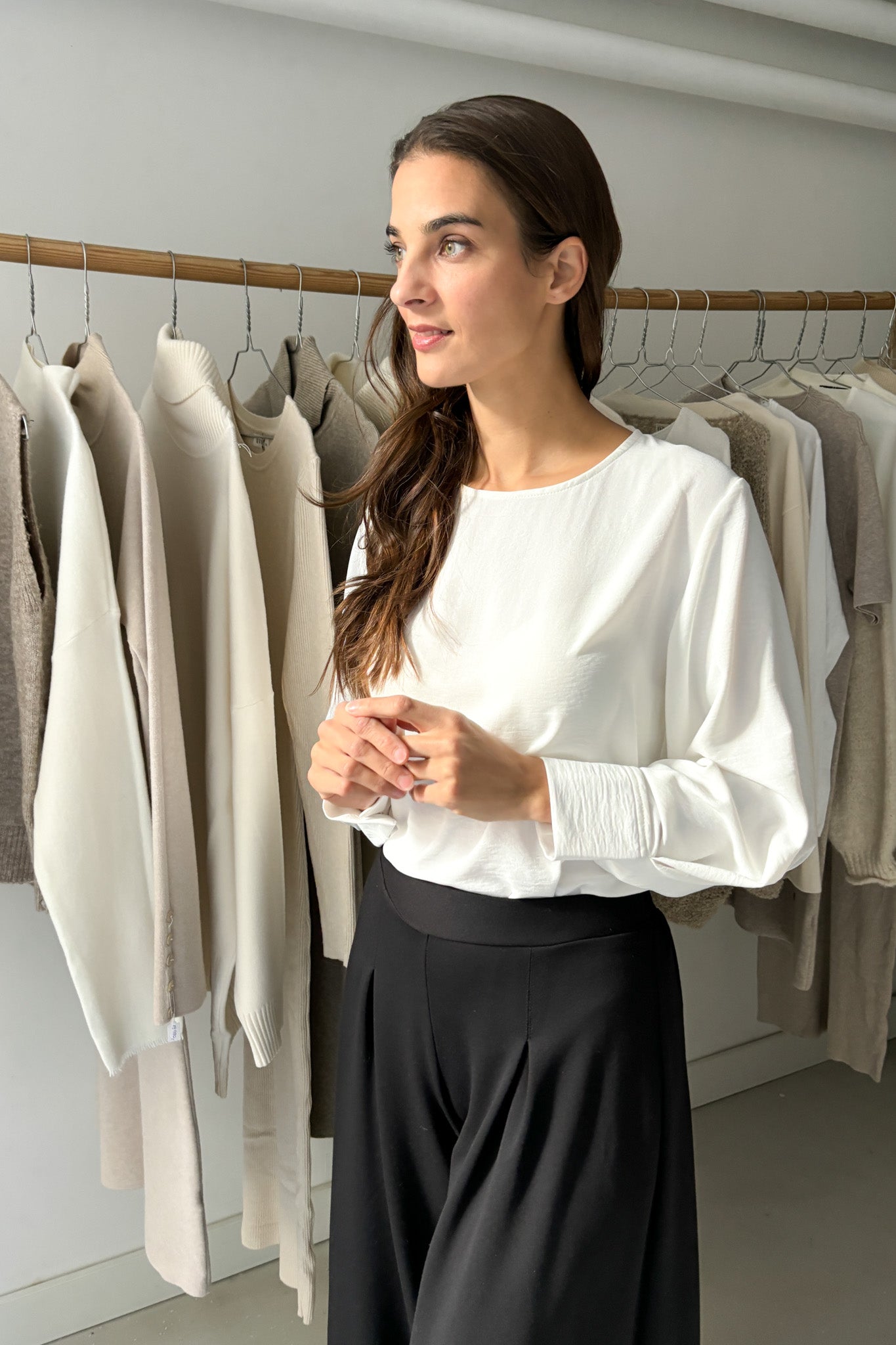 Bő ujjszabású blúz - fehér