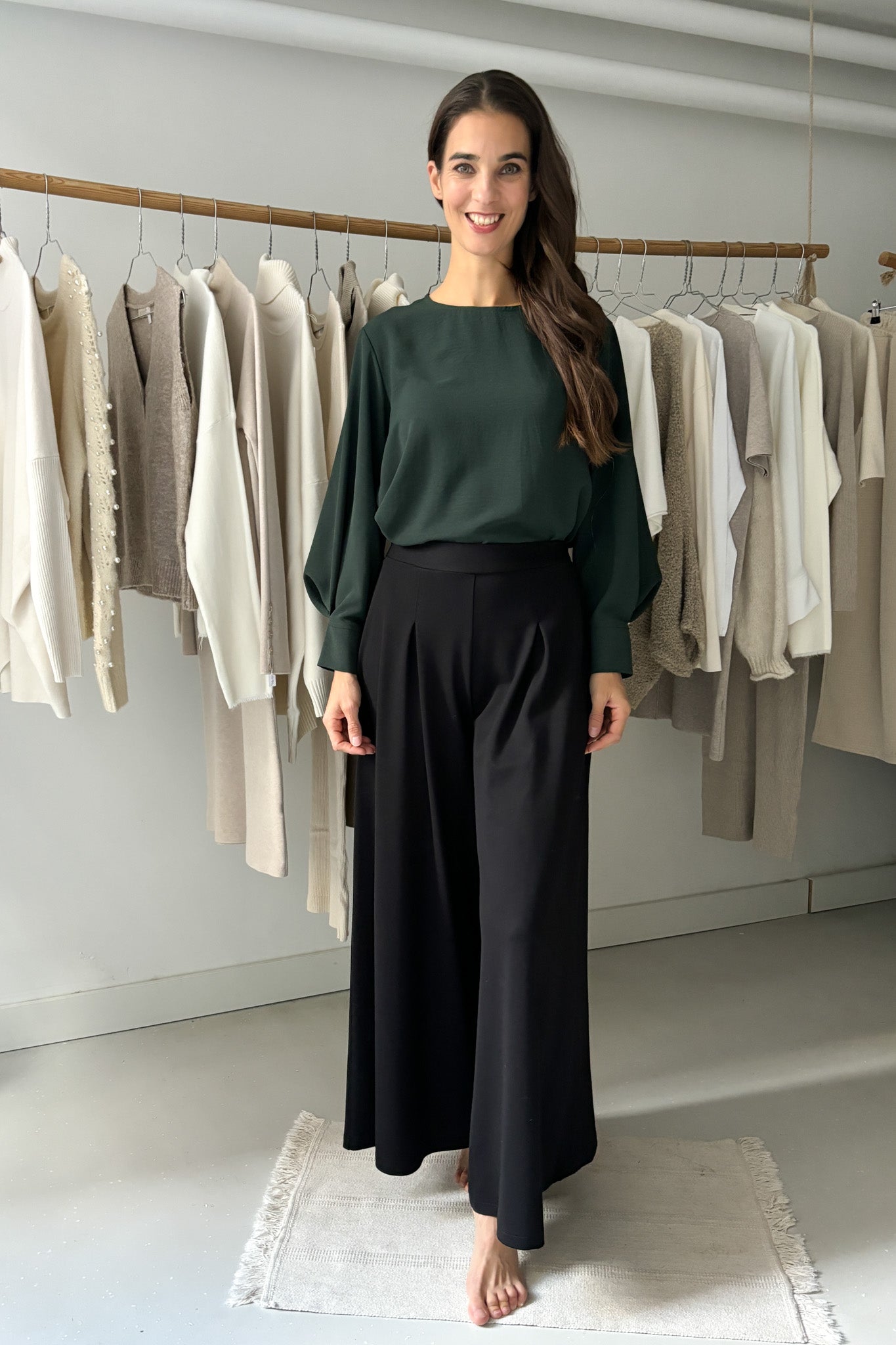 Bő ujjszabású blúz - zöld