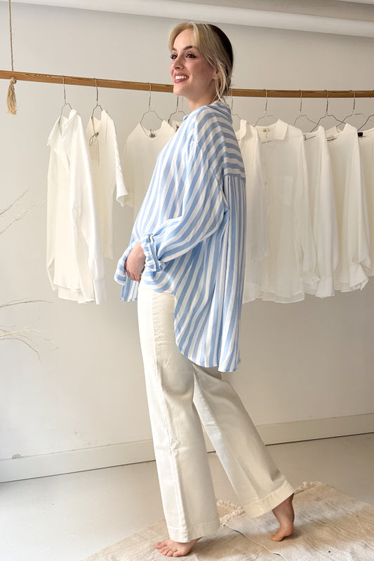Kék csíkos oversize ing