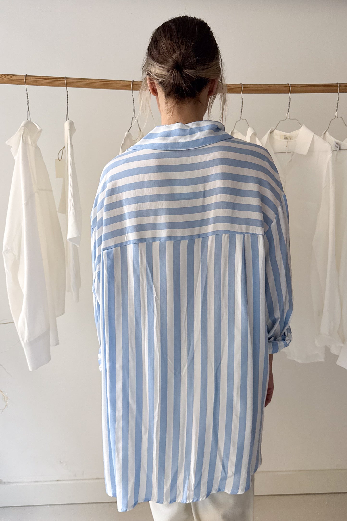 Kék csíkos oversize ing