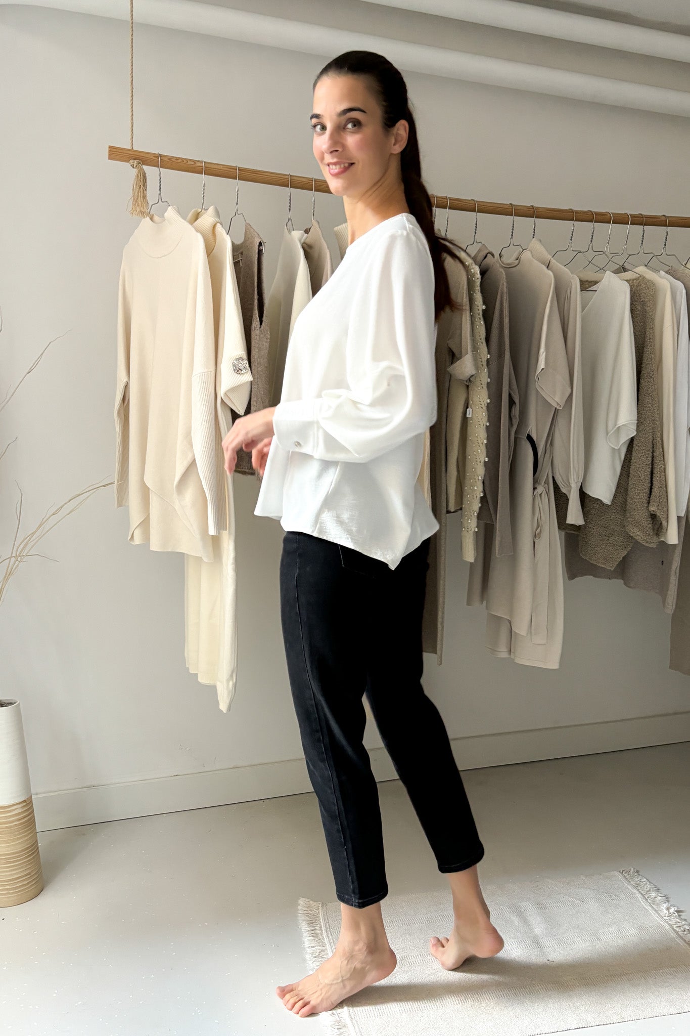 Bő ujjszabású blúz - fehér