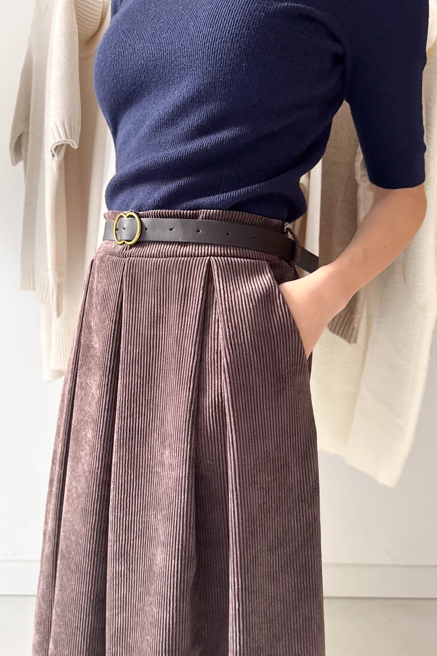 Kord szoknya-datolyabarna