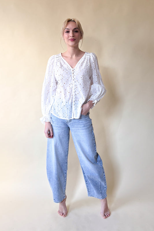 Puffos ujjú csipkeblúz