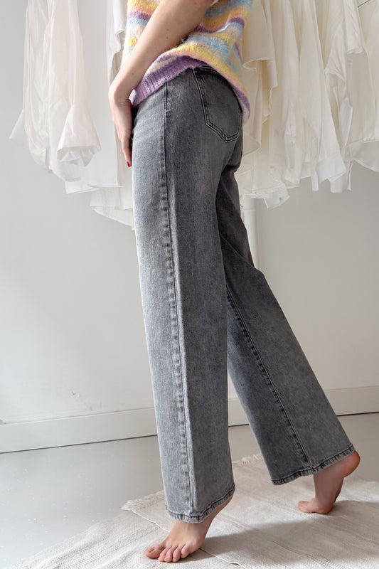 Szürke wide leg farmer nadrág