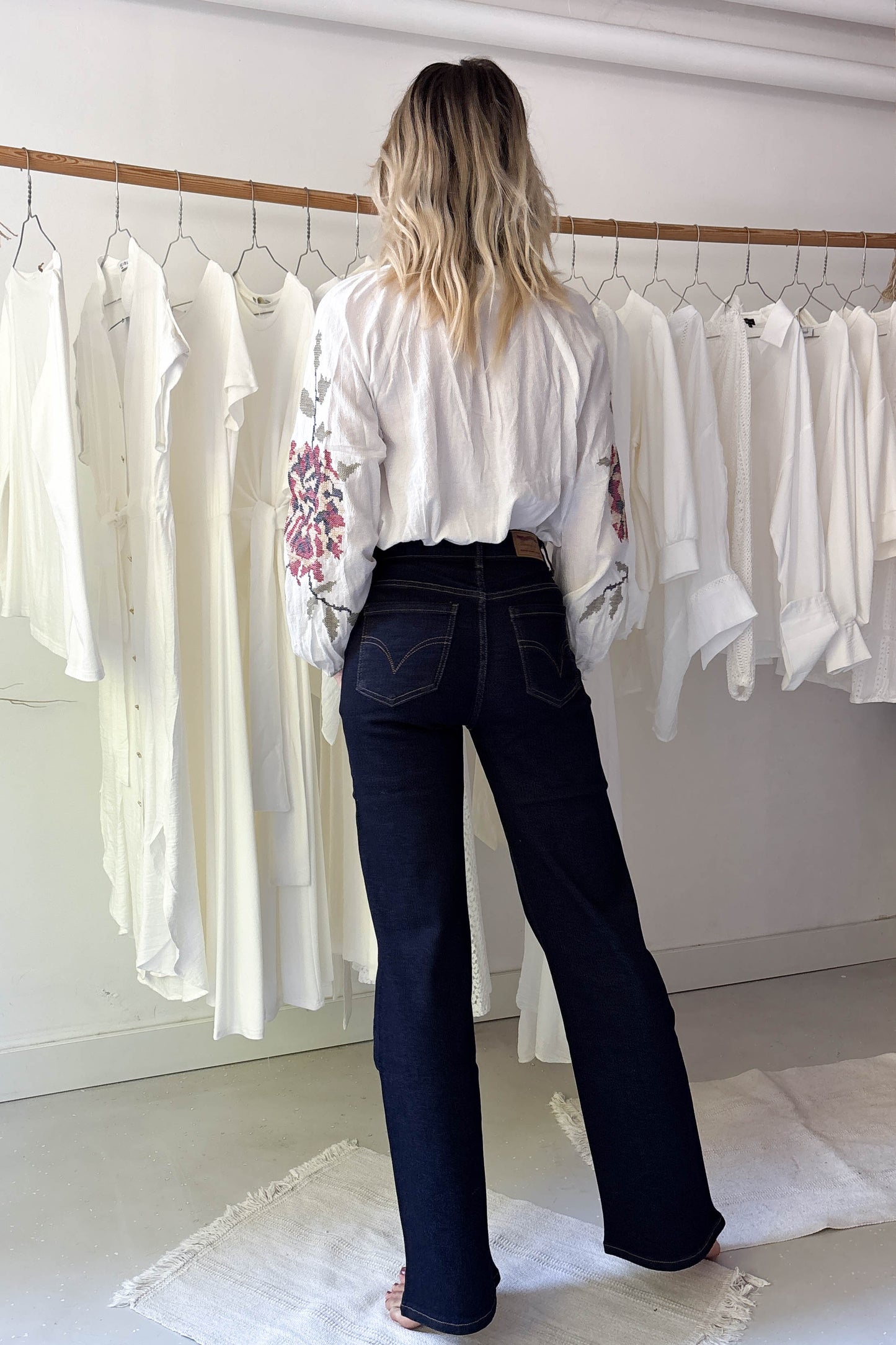 Egyenes szárú farmer nadrág-indigókék