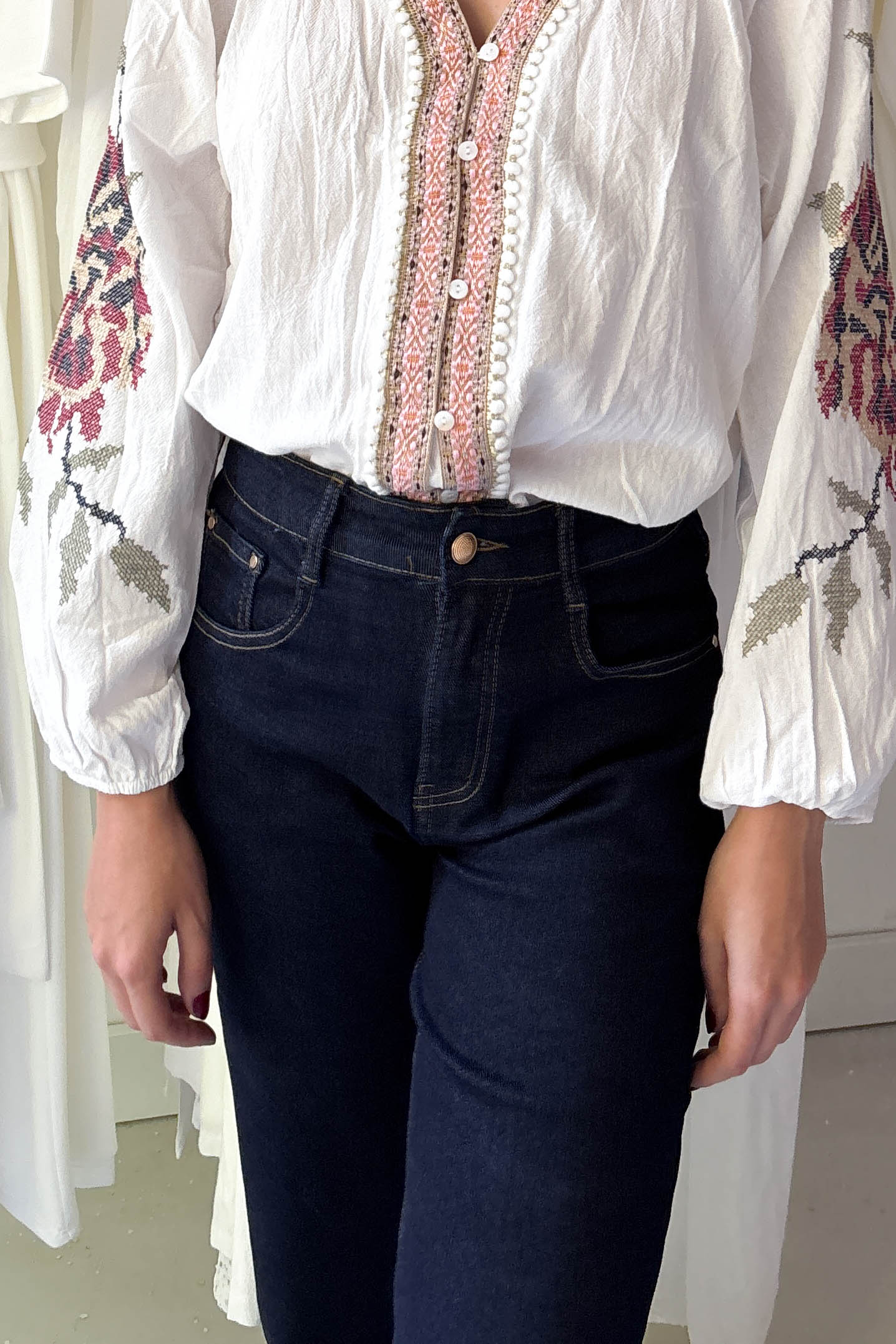 Egyenes szárú farmer nadrág-indigókék