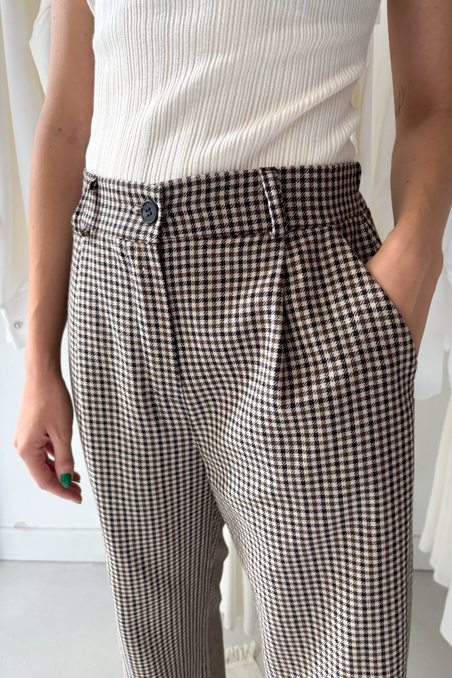 Kockás blézer és nadrág szett