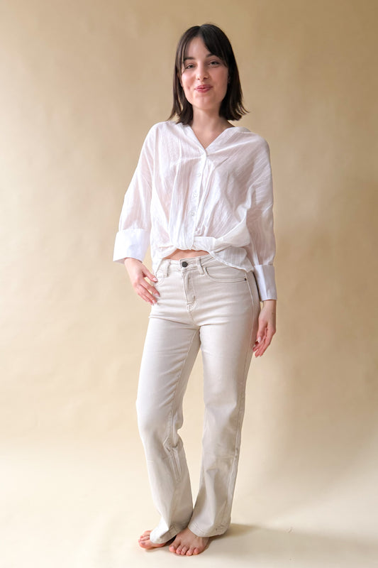 Áttetsző fehér blúz