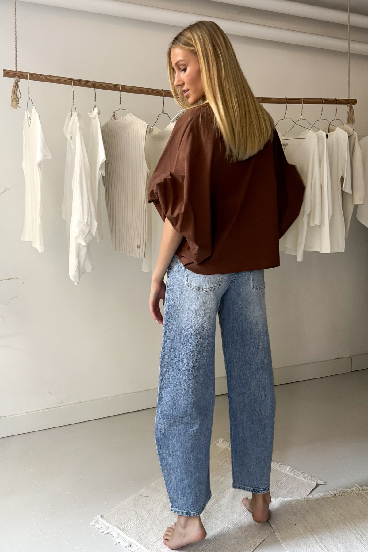 Puffos ujjú oversize ing-nugátbarna