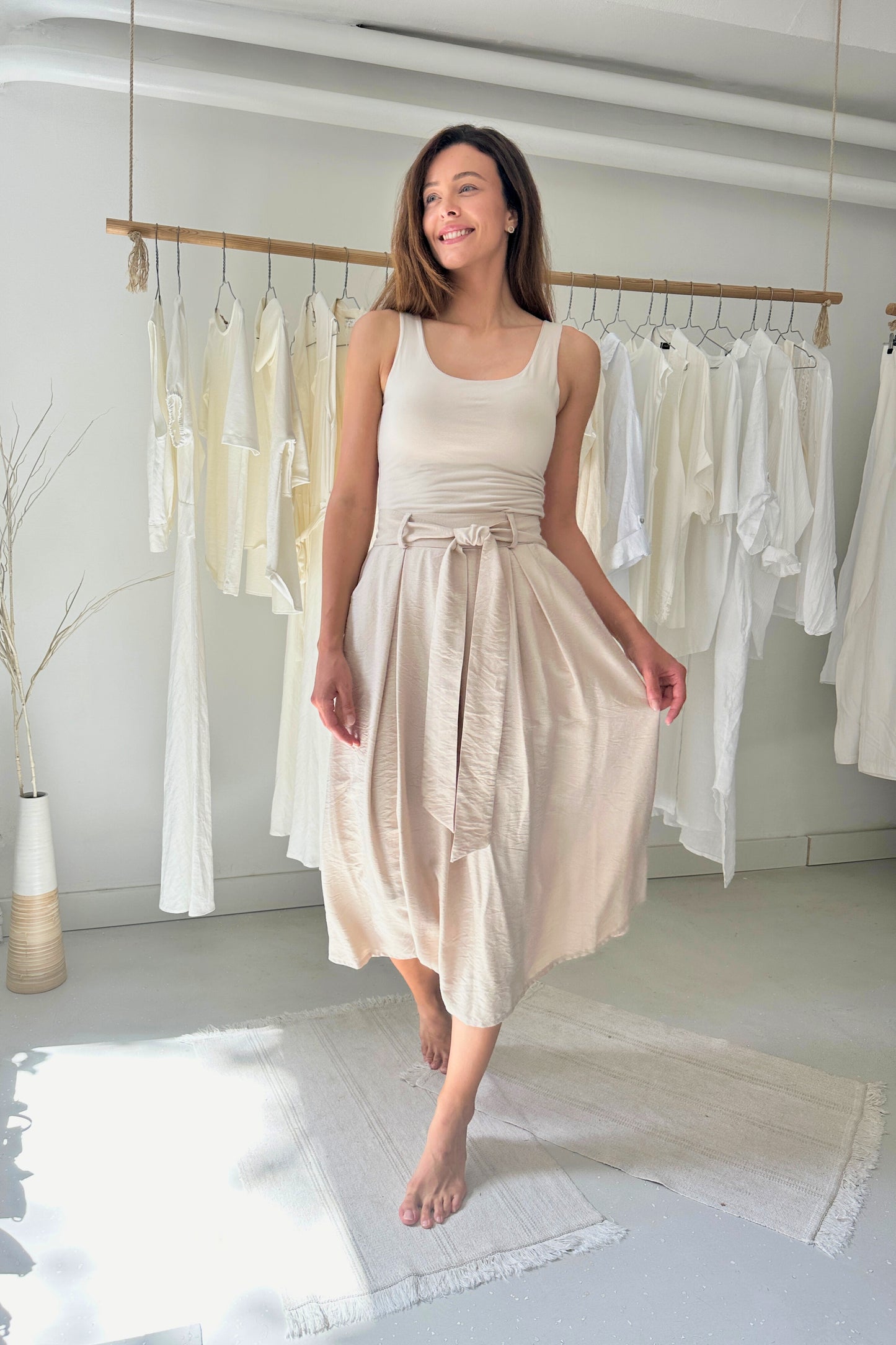 Lenge szoknya - homokszín