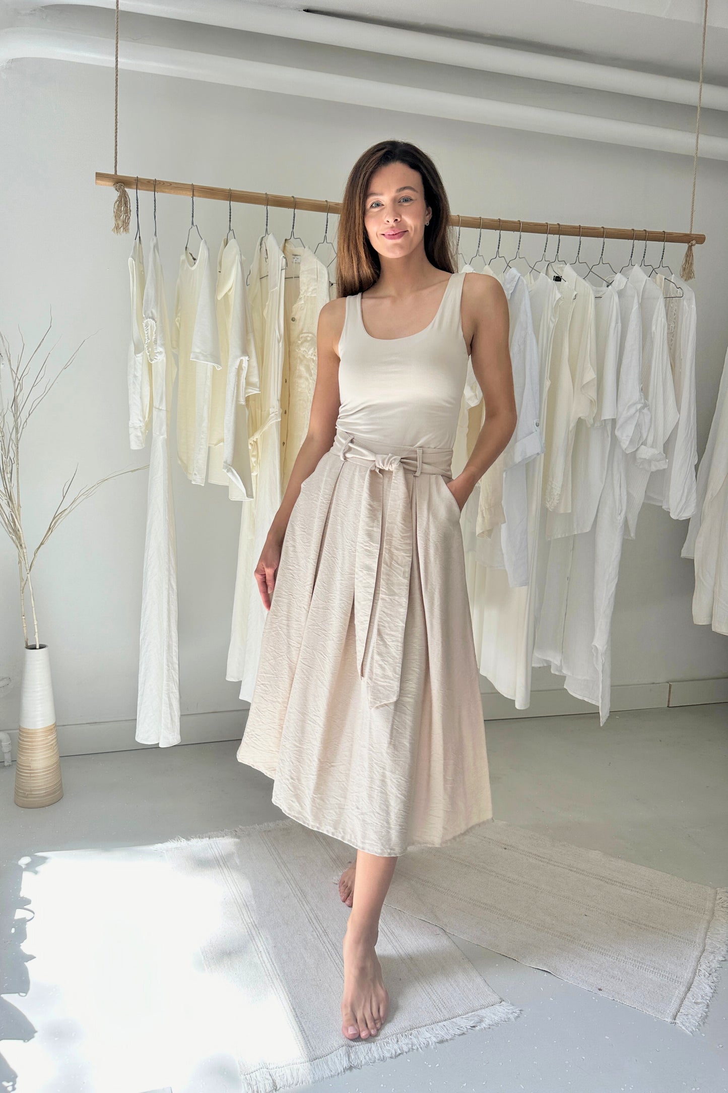 Lenge szoknya - homokszín