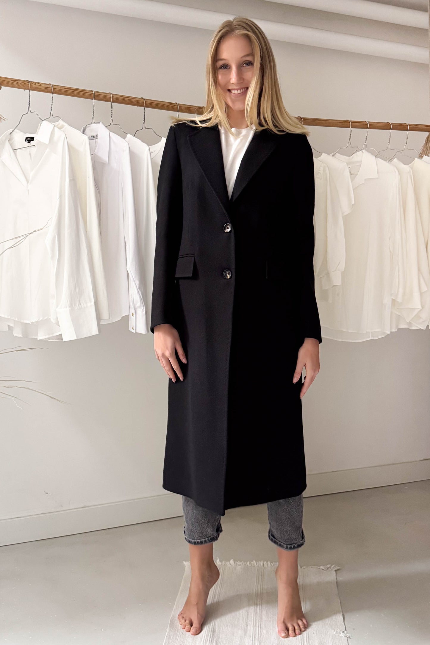 Szövetkabát-fekete