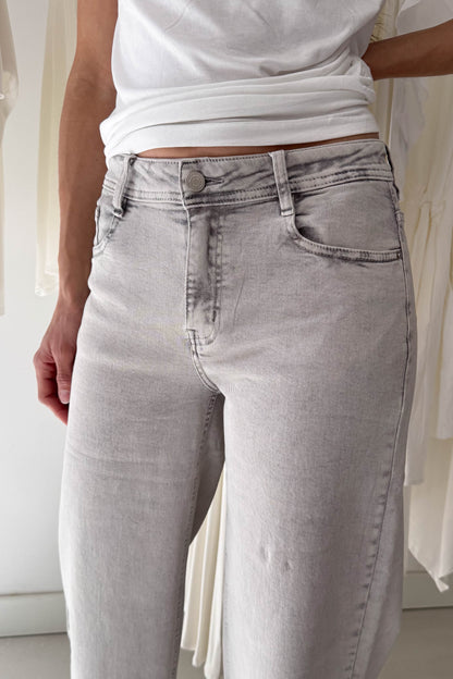 Wide leg farmer nadrág-szürke