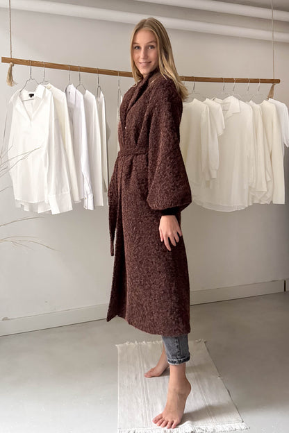 Szőrös télikabát-barna