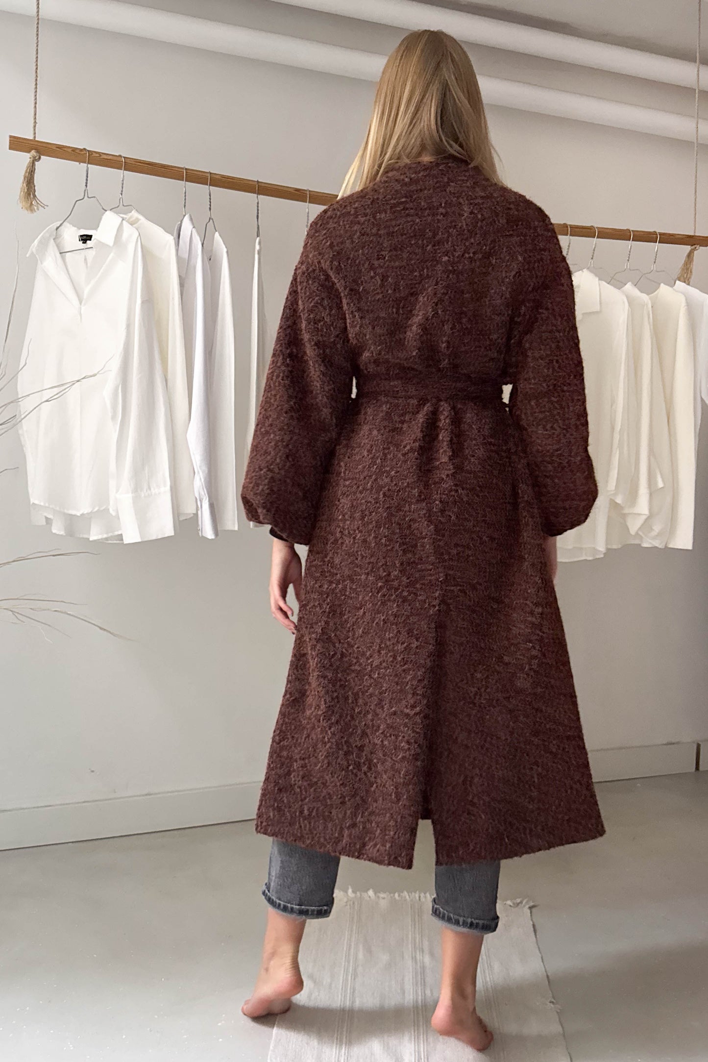 Szőrös télikabát-barna