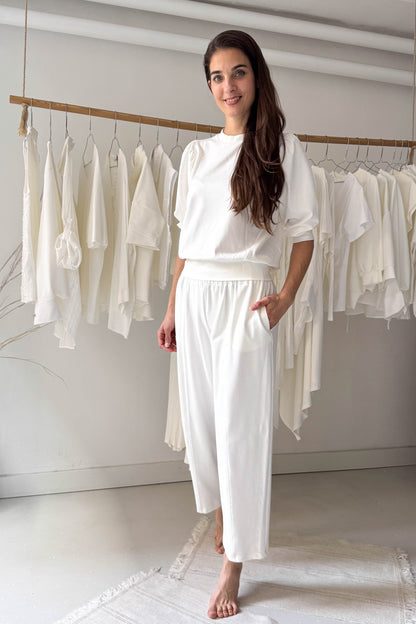 Puffos ujjú felső-fehér