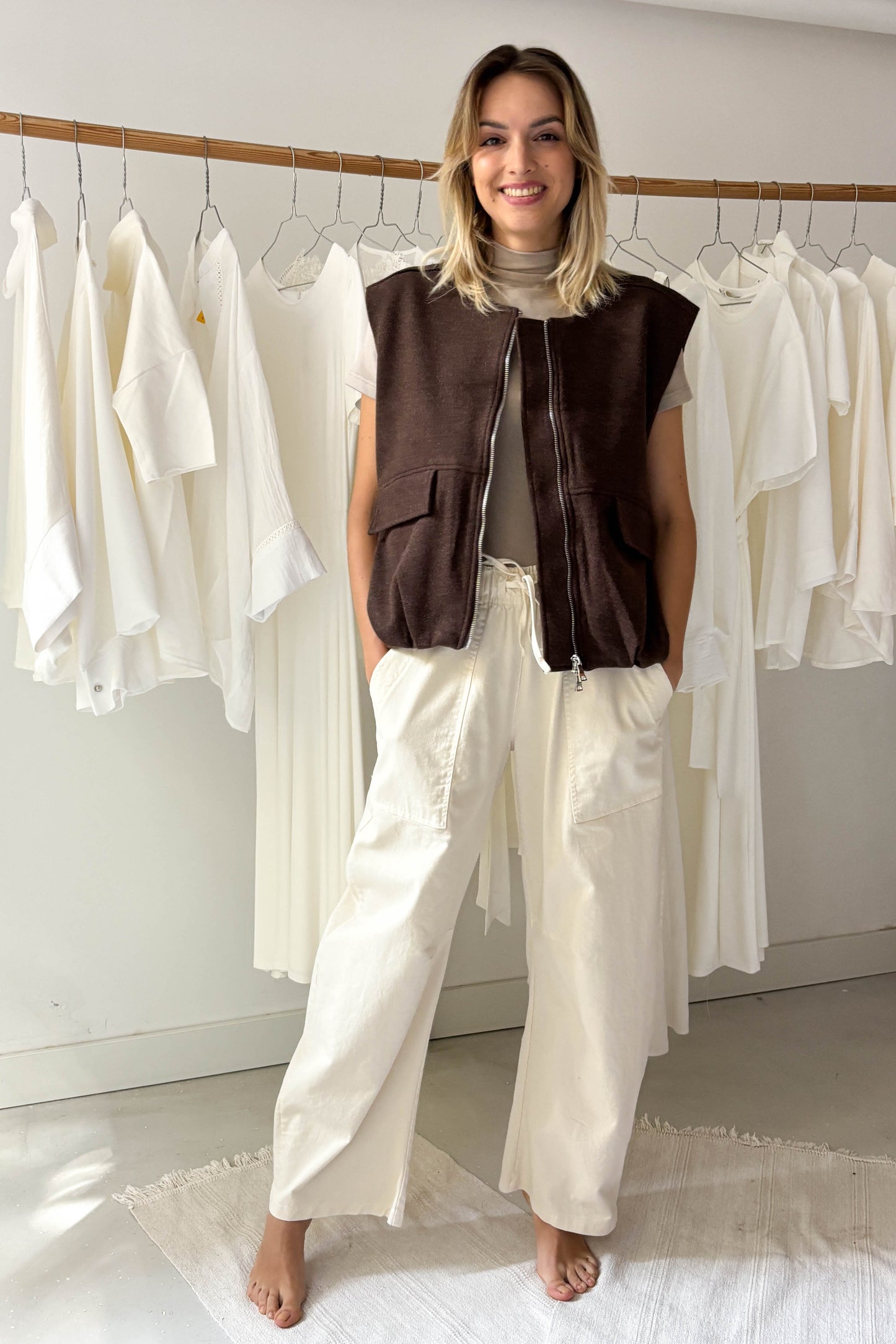 Szövet mellény-wenge szín