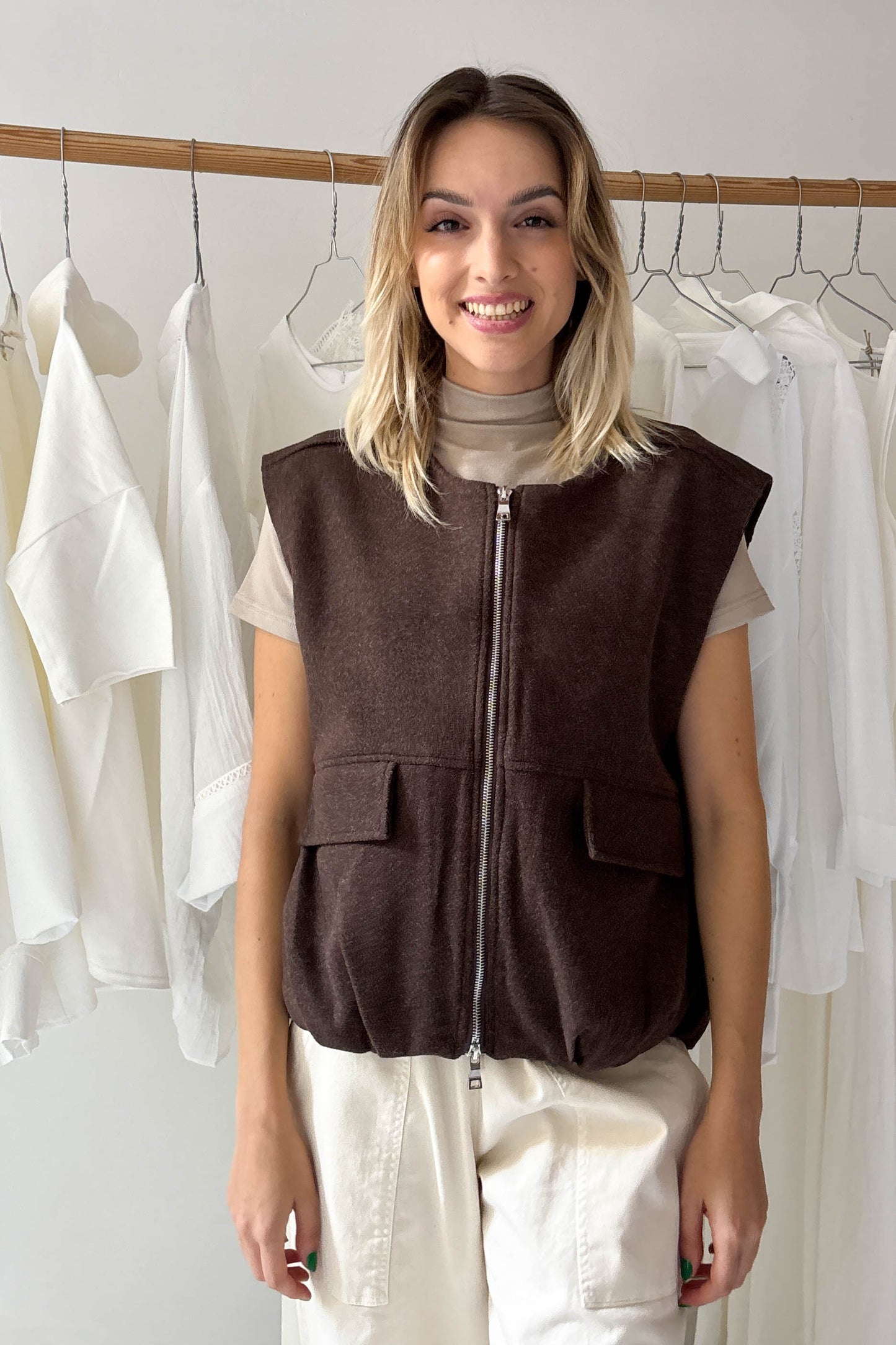 Szövet mellény-wenge szín