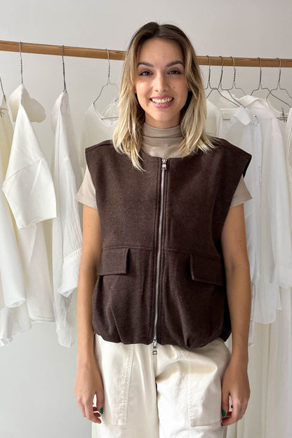 Szövet mellény-wenge szín