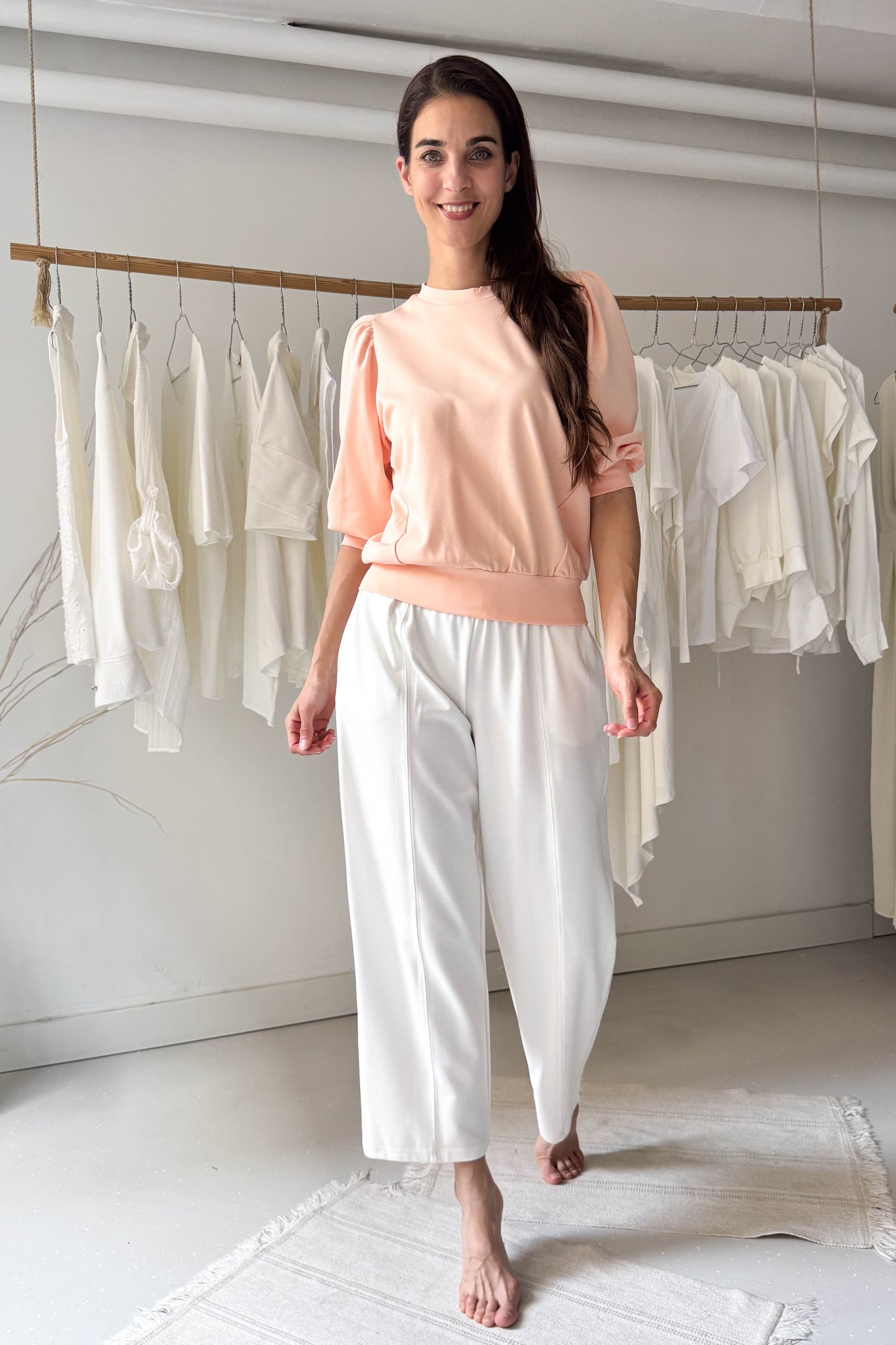 Puffos ujjú felső-barack