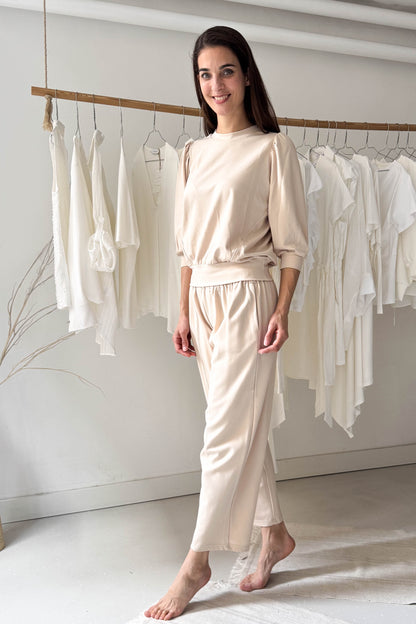 Bézs nadrág/felső szett