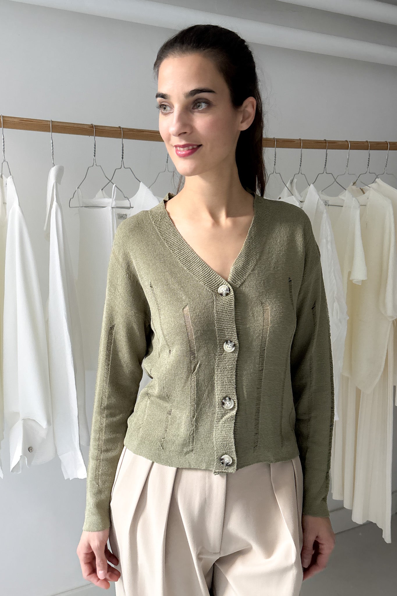 Moss green cardigan