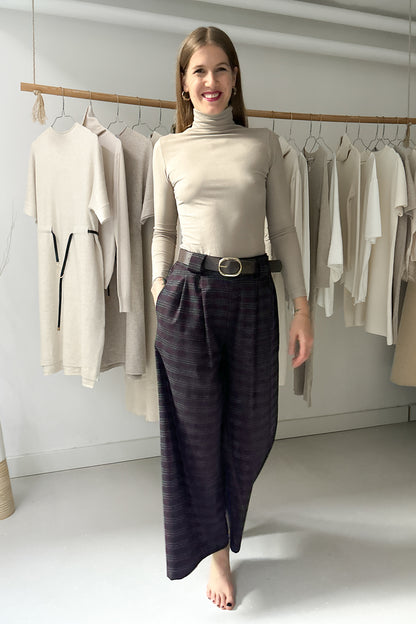 Checked pants - purple