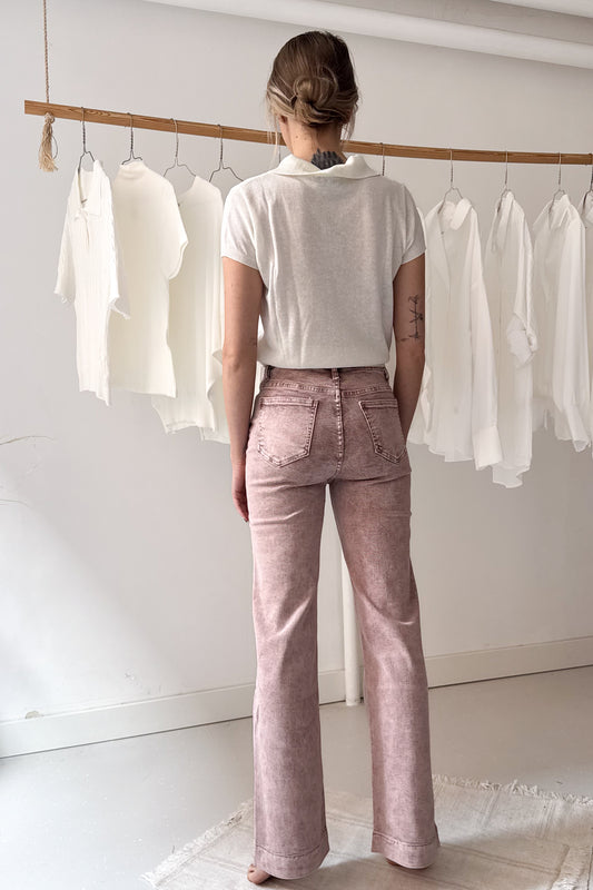 Wide leg farmernadrág - flamingórózsaszín