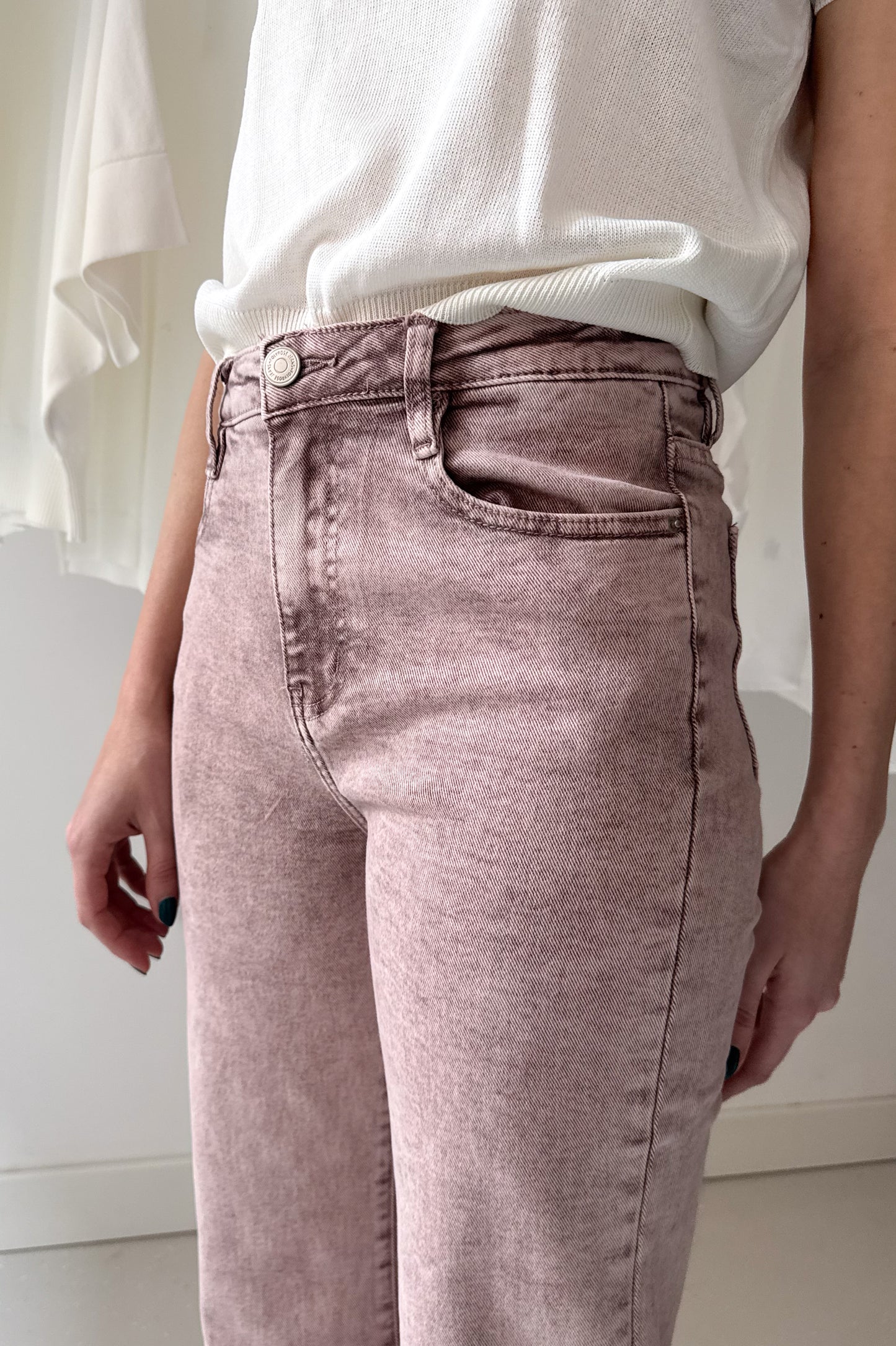 Wide leg farmernadrág - flamingórózsaszín