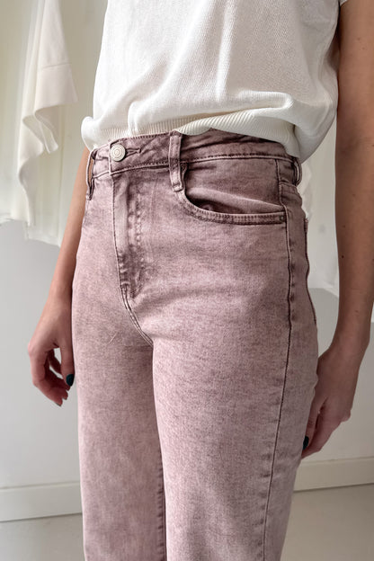 Wide leg farmernadrág - flamingórózsaszín