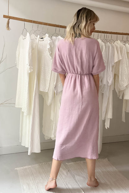 Double gauze dress-pastel purple