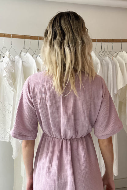Double gauze dress-pastel purple