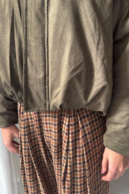 Levehető szőrös galléros művelúr bomberdzseki-khaki