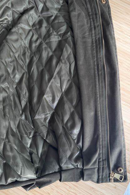 Levehető szőrös galléros művelúr bomberdzseki-khaki