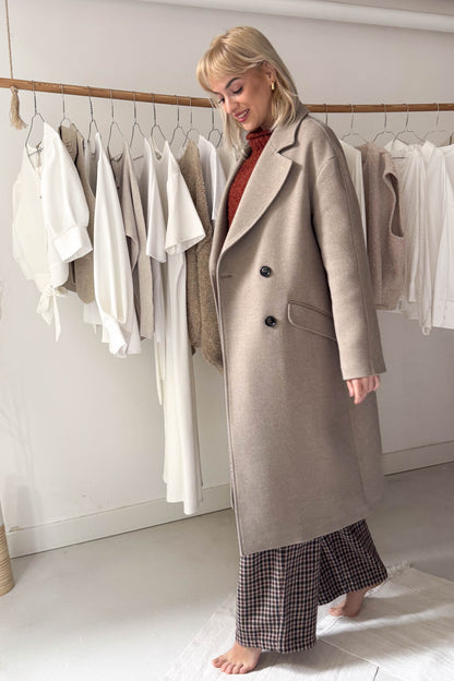 Oversize szövetkabát-homokszín