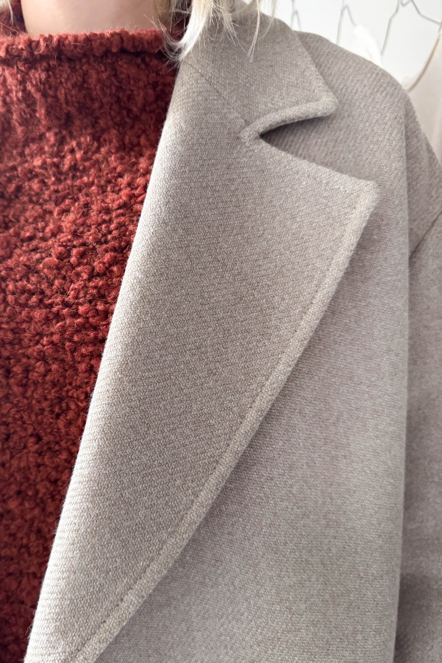 Oversize szövetkabát-homokszín