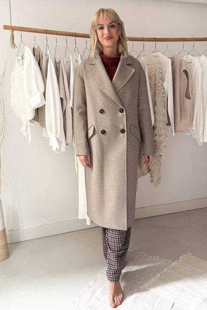 Oversize szövetkabát-homokszín