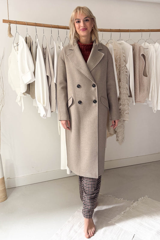 Oversize szövetkabát-homokszín