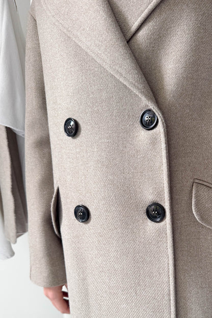 Oversize szövetkabát-homokszín