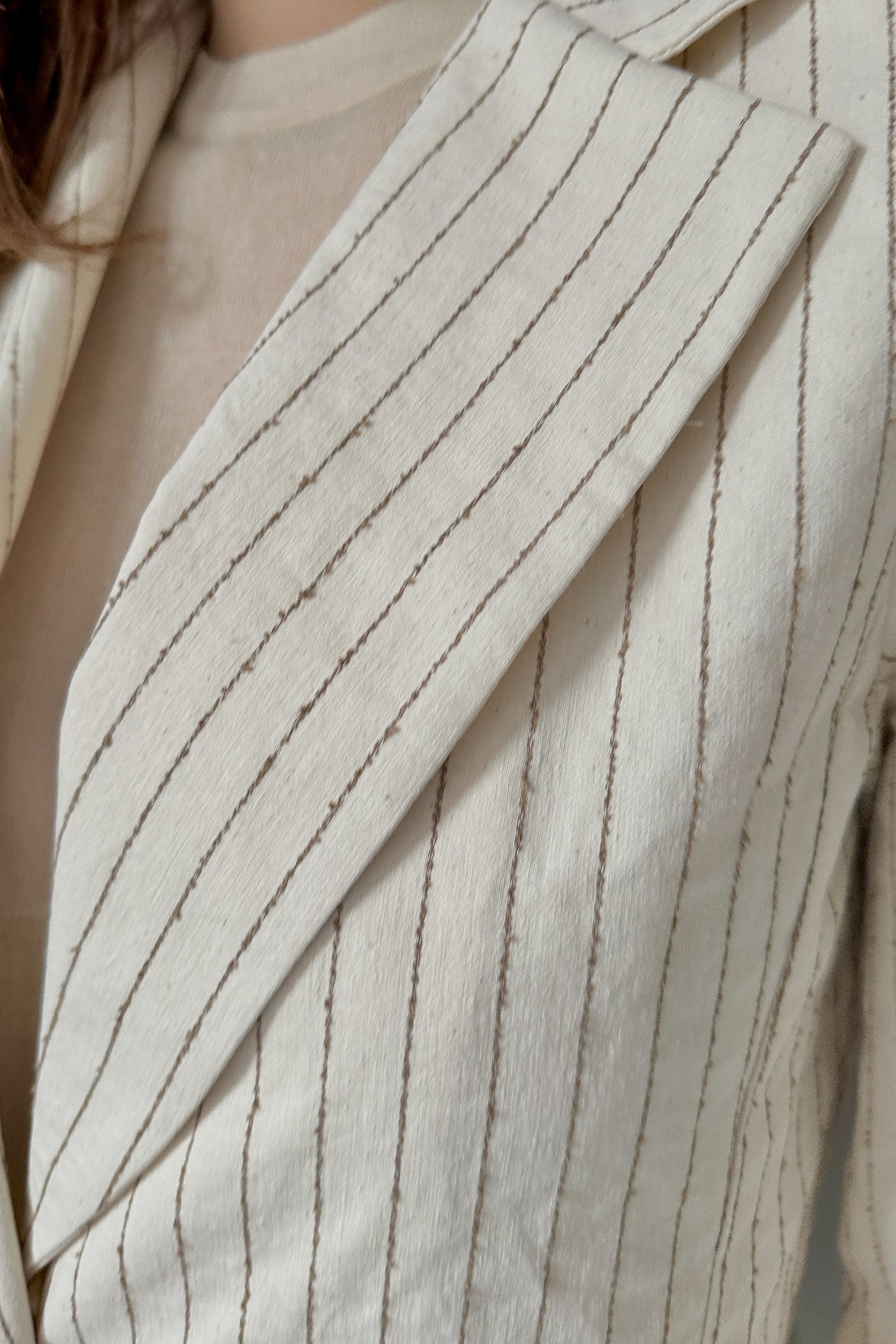 Beige, striped jacket