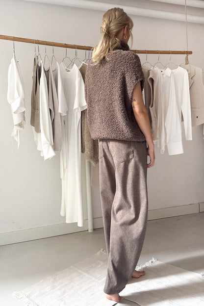 Garbós buklé mellény-bézsmabarna