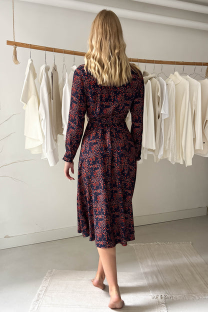 Klasszikus szabású ingruha-sötétkék