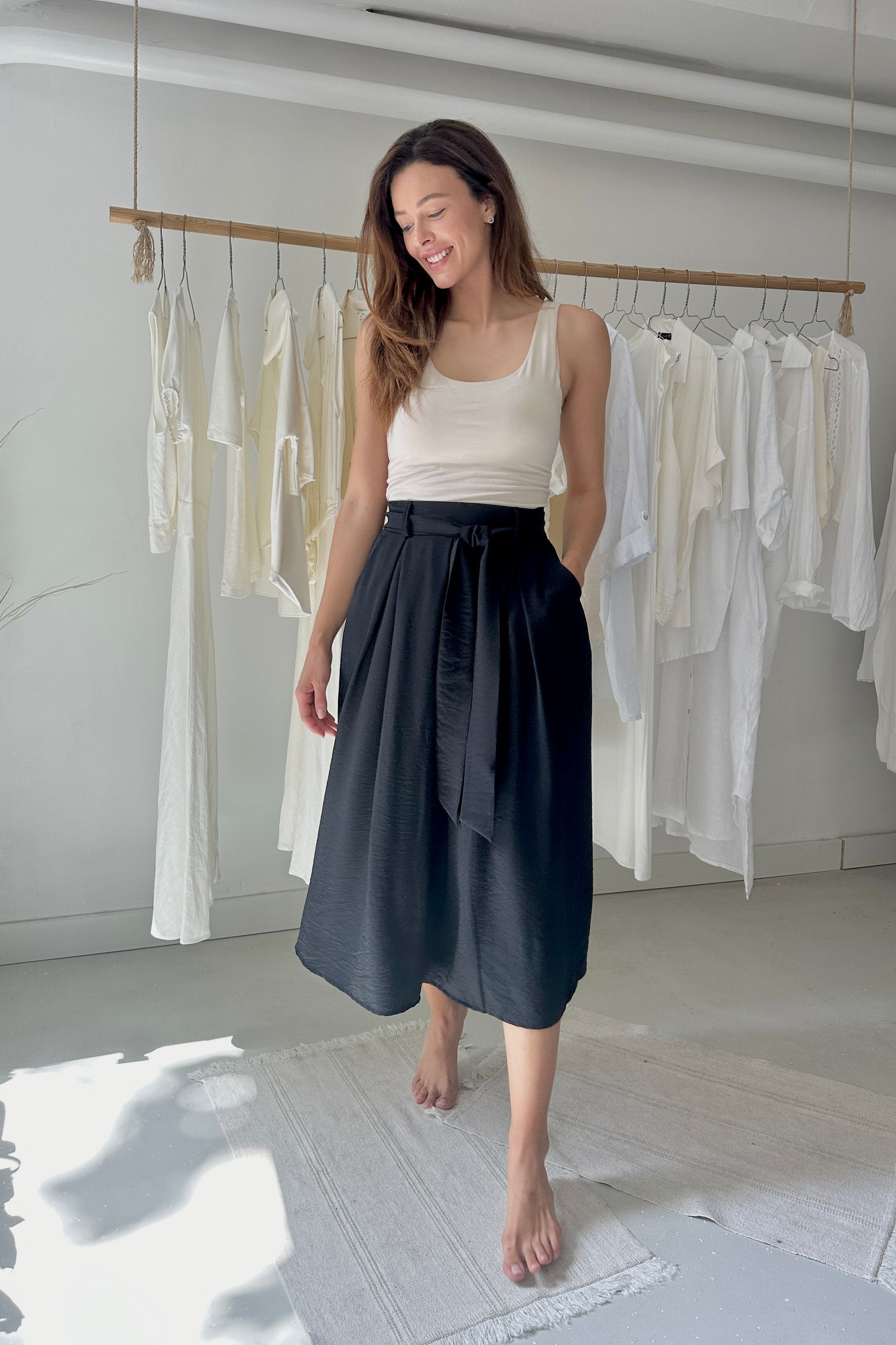 Lenge szoknya - fekete