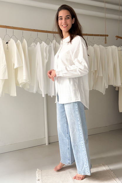 Textured white shirt