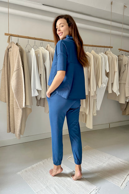 Csavart nyakú pulóver - rövid